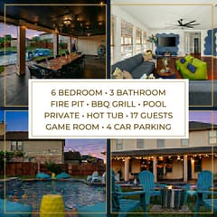 Luxury 7BR Pool, Hot Tub & 4 Car Parking