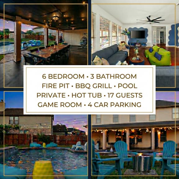 Luxury 7BR Pool, Hot Tub & 4 Car Parking